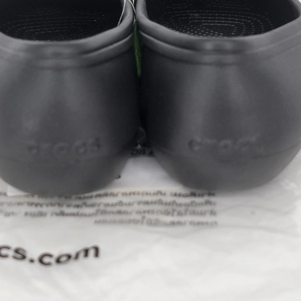 Crocs At Work Alice Black Slip Resistant Work Flats Womens 5 Professional Shoes